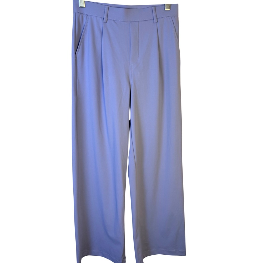 Halara Periwinkle Blue Pleated Wide Leg High Waisted Trousers Pants Small NWT